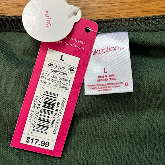 NWT Target Xhilaration Olive Keyhole Side Tie String Bikini Swim Bottoms - Picture 13 of 13